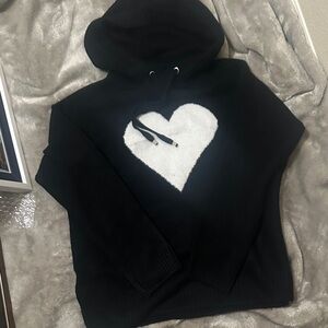 Vince Camuto Black Sweater with White Heart